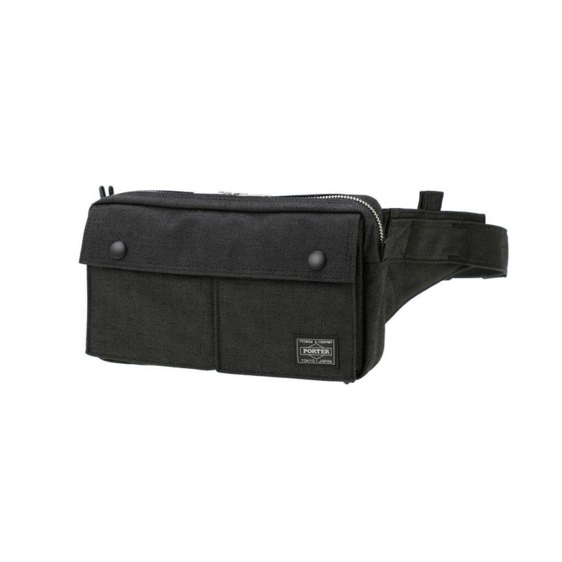 美品 PORTER ポーター スモーキー ウエストバッグ キャンバス 黒 希少 ポーター スモーキー ウエストバッグ 592-27507 PORTER / SMOKY